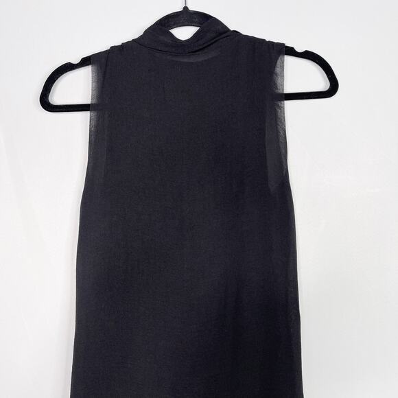 H&M Black Size 6 Faux Wrap High Low Dress Sleeveless Lined Cocktail Layered - Picture 6 of 10